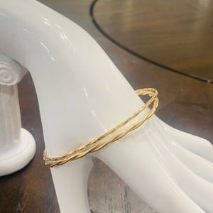 Two 14kt Twisted gold bracelets